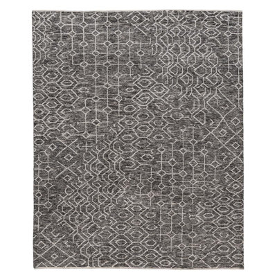 Sashiko Hand Knotted Geometric Indoor Rug