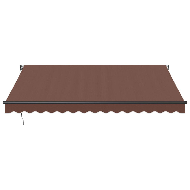 Dakota Fields Polyester Cover Retractable Patio Awning, Solid Colour, 400 x 300cm, Brown/Black