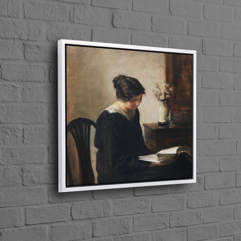 Art mural en toile de coton noir et blanc avec un motif de liseuse parfait pour rehausser l'esthétique de votre maison ou de votre bureau