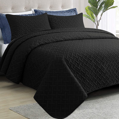 3 Piece Bed Quilted Coverlet, Microfiber Bedspread - NTBAY