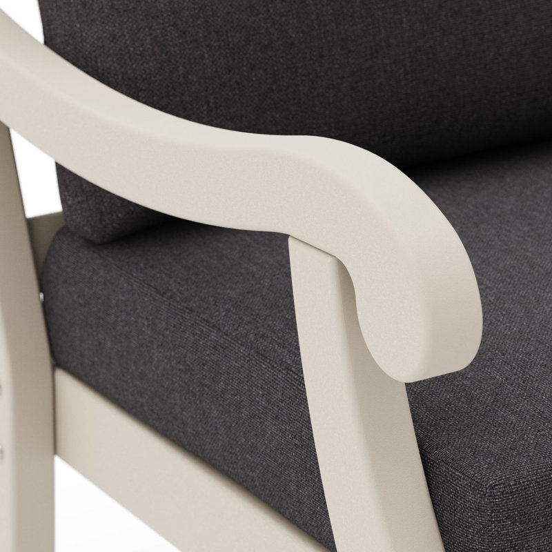 Causeuse POLYWOOD x Birch Lane Verlyn, Coussin gris anthracite cendré / structure sable