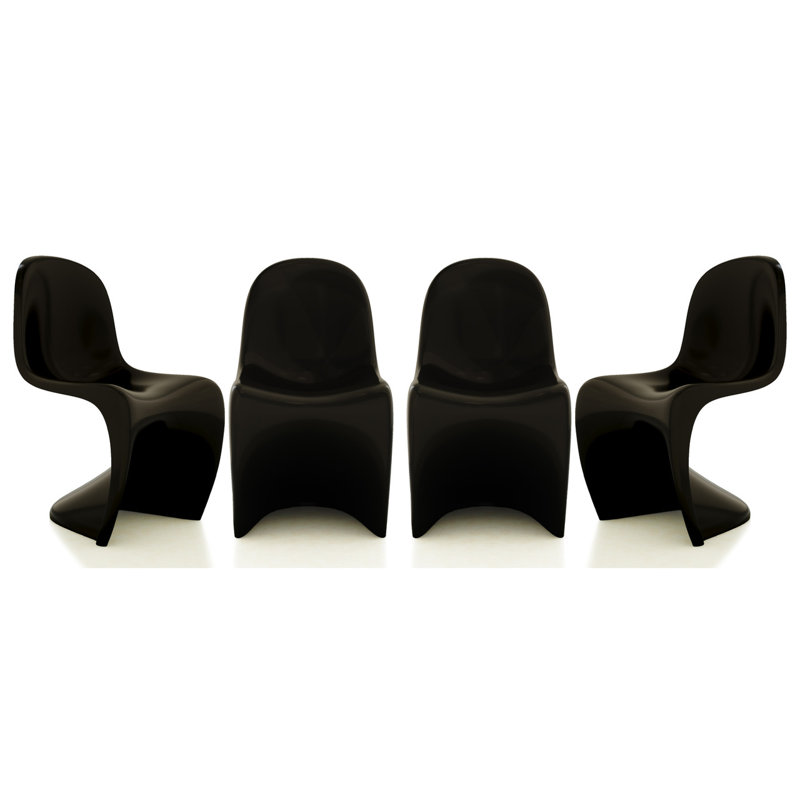 Modholic Wave Chair, Black Matte (Set Of 4), Black
