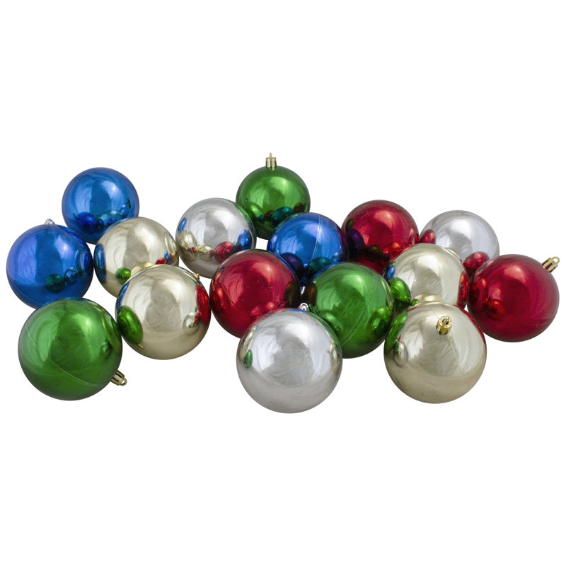 Multi-Color Shatterproof 2 Finish Christmas Ball Ornament