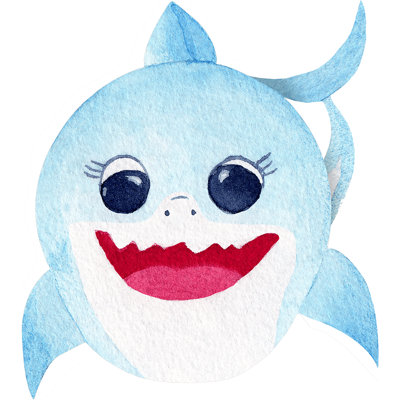Caricature d'un requin bleu