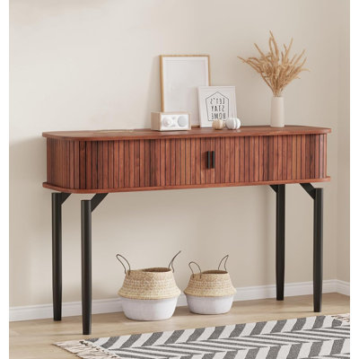 Console Table With Storage,wood Sofa Console Table With Sliding Door by Wrought Studio