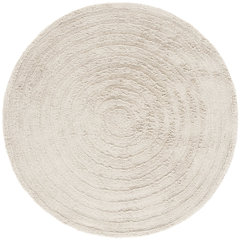 Tapis d'intérieur en coton recyclé touffeté à la main lavable à la machine Easy Care 228, Rond 4 pi