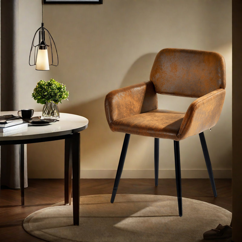 Upholstered Suede Armchair