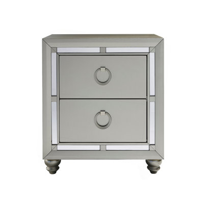 Table de chevet argentée CHLOE GEMSTONE