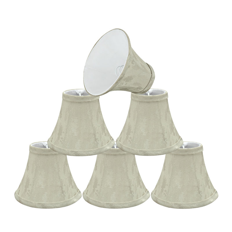 Abat-jour en tissu texturé jacquard H 5 po en tissu crème