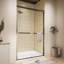 Porte de douche à double cadre coulissante de 46 à 48 po x H 72 po en bronze huilé avec verre trempé transparent de 1/4 po, poignées doubles-133944987-98882084