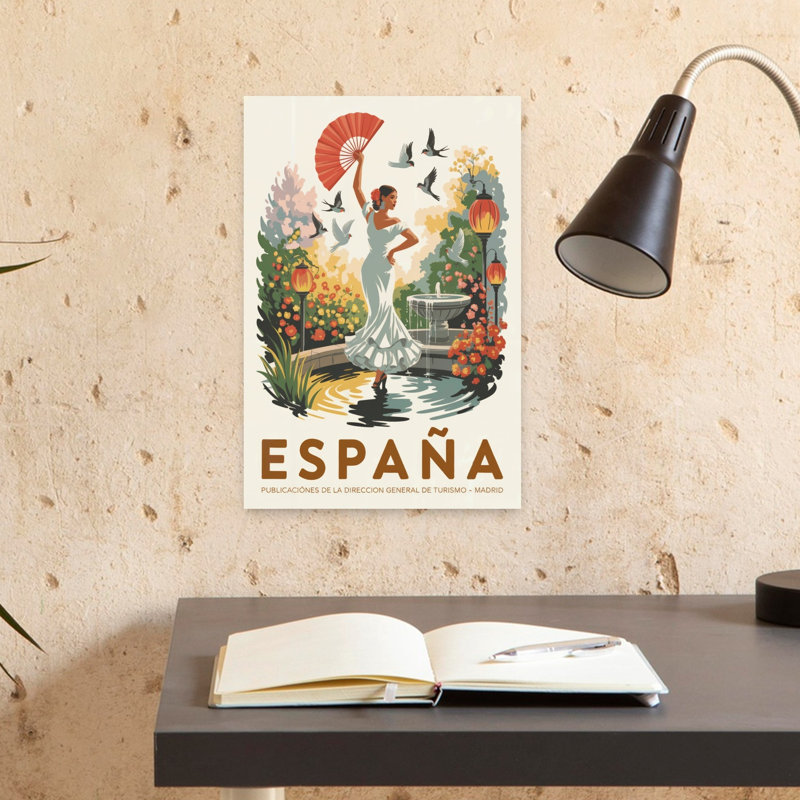 Elegant Spanish Dancer 1 Piece Wrapped Canvas Wall Art, 45.72 cm H x 30.48 cm W