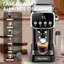 Machine à espresso verticale 20Bar Slim avec mousseur à lait professionnel, chauffe-tasses et réservoir amovible de 43 oz | Acier inoxydable noir | Idée de cadeau
