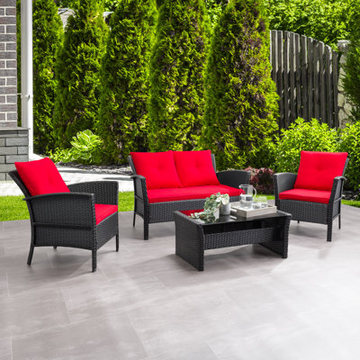 Kovac 4 - Person Patio Conversation Sets with Cushions