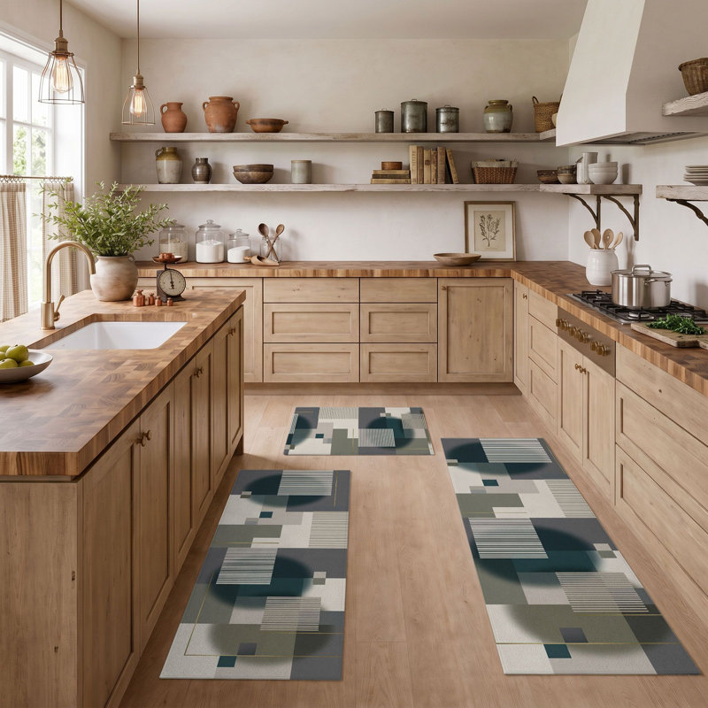 Tapis de cuisine géométriques antidérapants lavables
