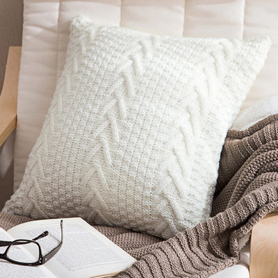 Pack of 1 Knitted 100% polyester Throw Pillow Cover 18"x18"