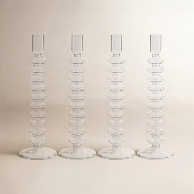 Adrienna 4-Piece Glass Candlestick Set