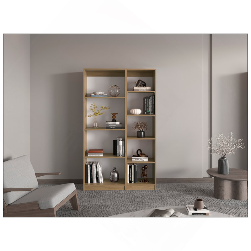 Ensemble de bibliothèque 2 pièces H 71,1 "- chêne naturel