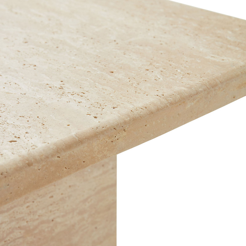 Stone Top End Table, 17" H x 18" W x 18" D