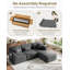3 Seater Corduroy Sectional-1131839198