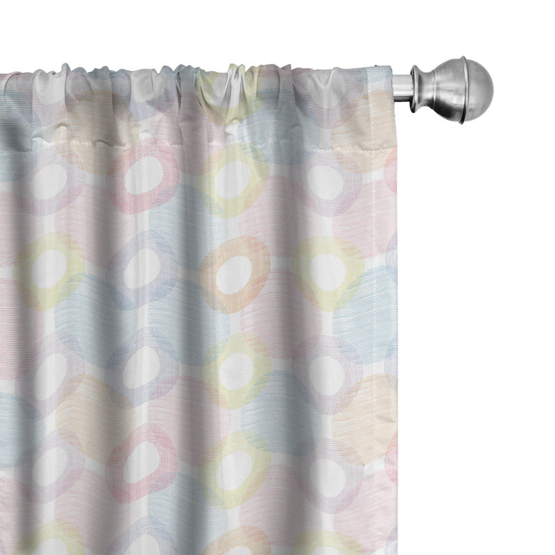 Pastel Geometric Semi-Sheer Rod Pocket Sliding Panel, 28" x 95"
