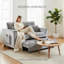 Canapé-lit convertible en velours, causeuse 3 en 1 gris ciment avec lit escamotable-545139999