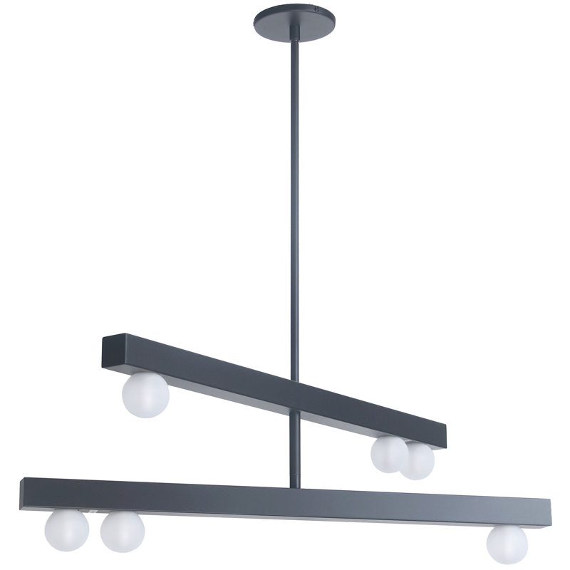Lustre 6 lumières Raleigh, Noir mat