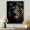 «Black and White Lion Portrait Vibrant II», reproduction d'art sur toile