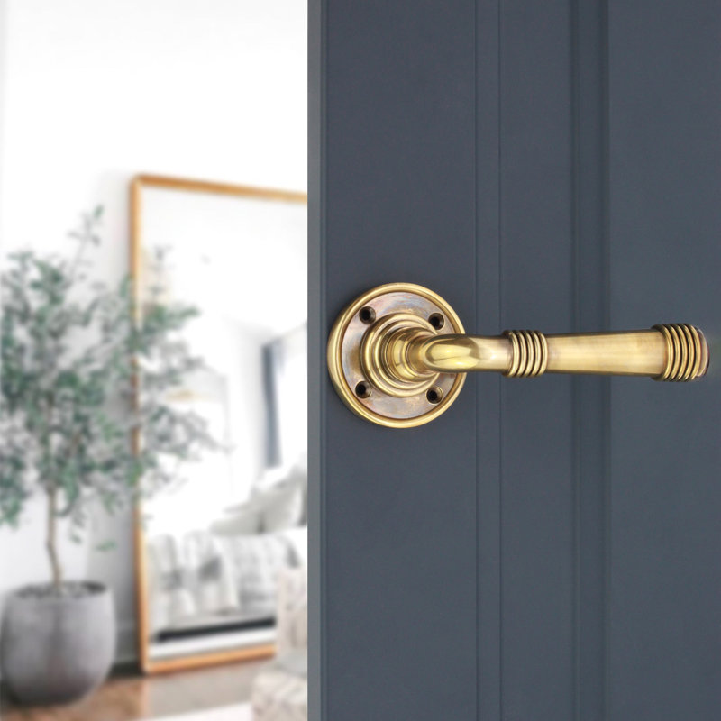 Beehive Lever on Rose Aged Brass