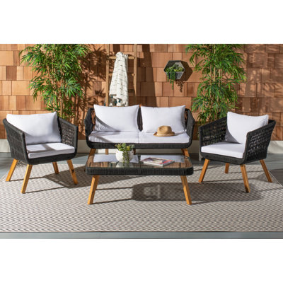 Stinson Acacia 4 - Person Patio Conversation Set with Cushions