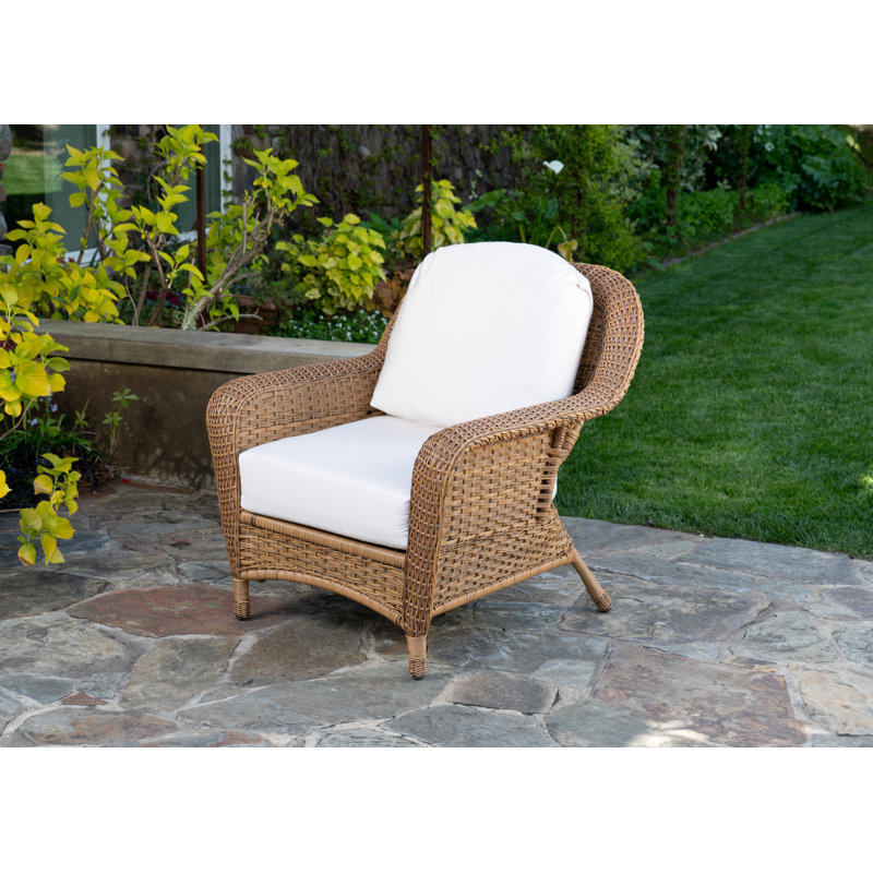 Sea Pines Premium All-Weather Wicker Outdoor Lounge Chair, Mojave, Sunbrella Canvas Canvas