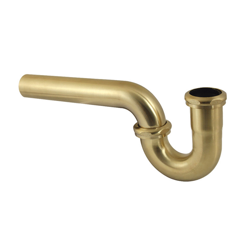 Kingston Brass Made To Match 1-1/2 Inch Decor P-Trap without Flange, 13-1/16 Inch Length, 18 Gauge, Brushed Brass