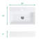 Lavabo de salle de bain intégré en céramique blanche 20 po x 14 po avec 1 trou de robinet - Finition, teinture, style contemporain, surface lisse, trou de cuisine brillant sans entretien, trop-plein, design moderne Scratch
