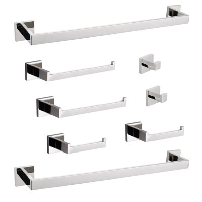 Ensemble de quincaillerie de salle de bain en acier inoxydable 8 pièces avec quincaillerie de fixation