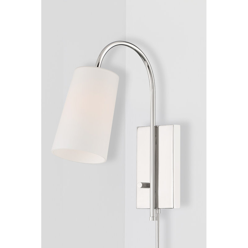 Alexa 1 Light Aged Brass Wall Mount, Nickel