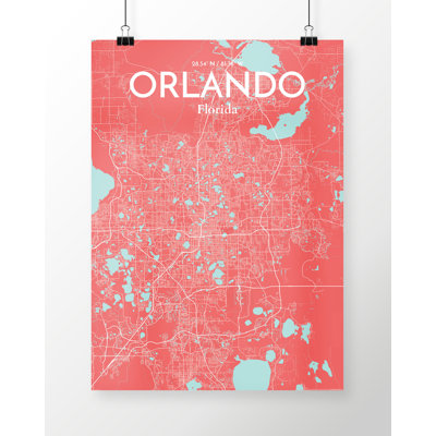 « orlando city map », reproduction d’impression sur affiche en mer