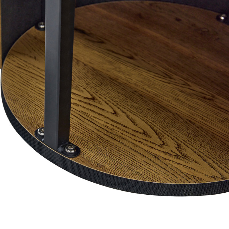 A Modern Circular Coffee Table With A Diameter Of 27.5 Inches Interprets Home Aesthetics And Practicality. MDF Material,Cylindrical Table Leg Design.Becoming The Visual Focal Point Of Home Decoration.