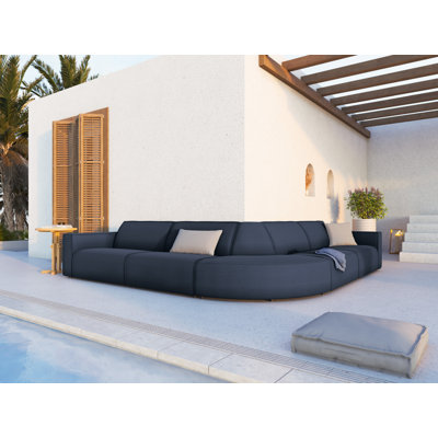 304cm Wide Wood Patio Sectional with Cushions