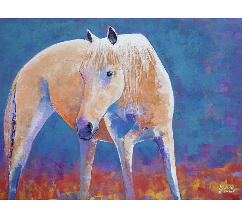 Golden Horse par Dara Daniel, Toile tendue, H 18 po x l 24 po x P 1,5 po, Pas de tapis