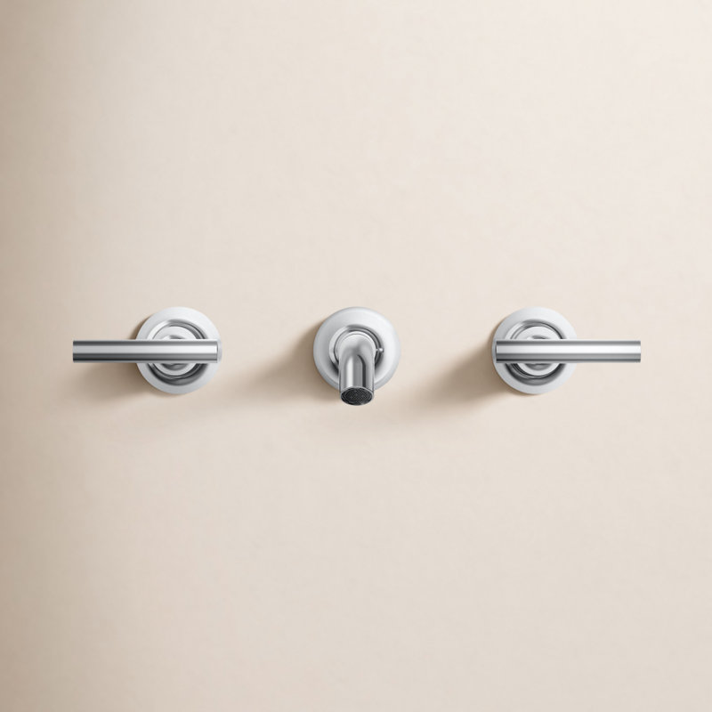 Robinet de salle de bain mural Purist®, Chrome poli, Poignée levier