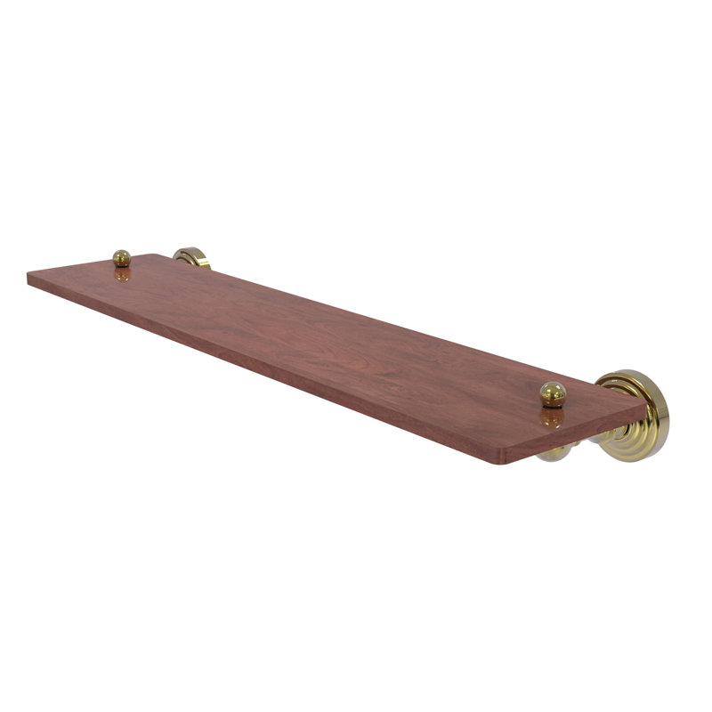 Beresford Bracket Shelf, Unlacquered Brass, 2.5" H x 22" W x 5" D