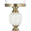 Porte-bougie Kea, 2 sphères sphériques en marbre blanc avec accent doré, 11 po-124246094