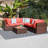 Alexaundra 5 - Person Modular Patio Conversation Set with Cushions-1897742348