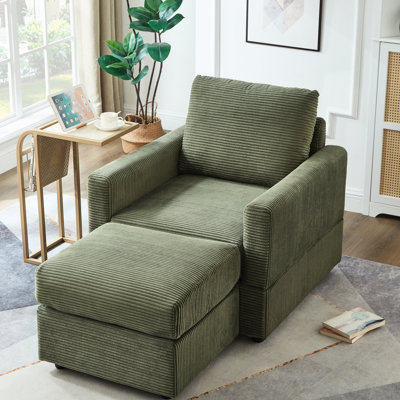 Fauteuil en velours côtelé de luxe avec tissu confortable pour l'hygiène et la stabilité du fond