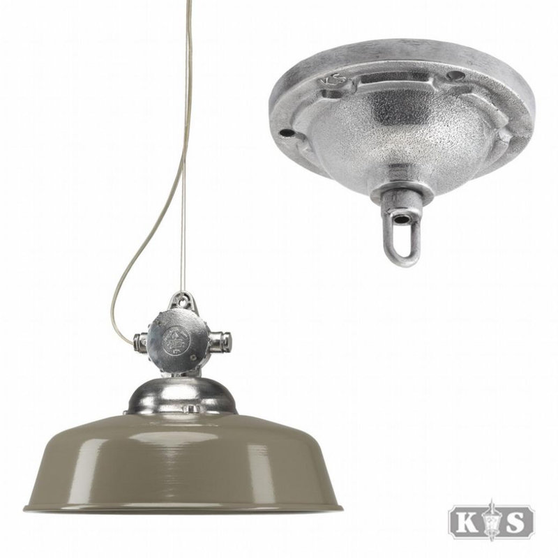 Detroit 1 - Light Aluminium Dome Pendant, Taupe