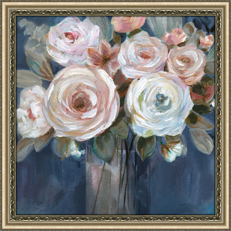 Midnight Mood par Nan - Peinture, Encadrement champagne, H 31,5 po x l 31,5 po x P 1 po