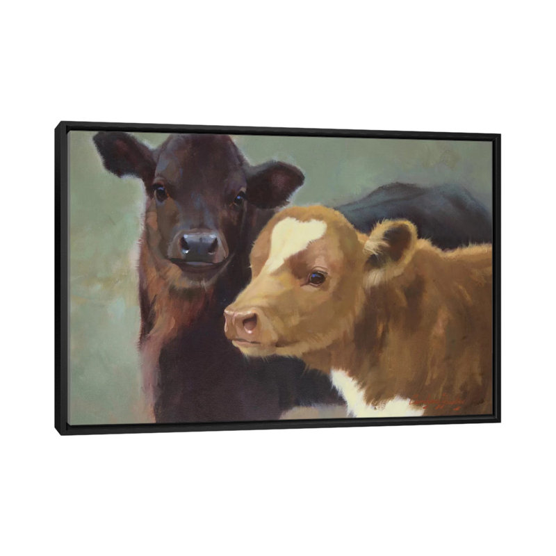 «Farm Pals II» par Carolyne Hawley, impression, H 18 po x l 26 po x P 1,5 po, Toile avec cadre noir