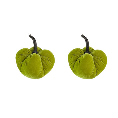 Greear Velvet Weighted Pumpkin with Resin Stem for Holiday & Thanksgiving