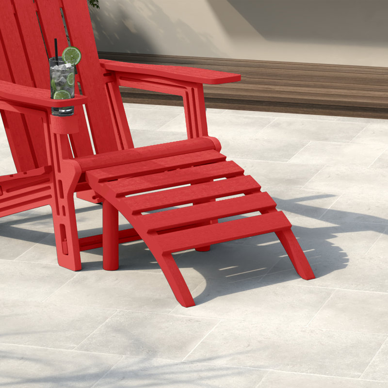 Repose-pieds d'extérieur en poly Adirondack, Rouge