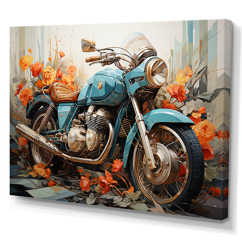 «Geometric Bike Essence I», reproduction sur toile, Toile tendue, H 34 po x l 44 po x P 1,5 po