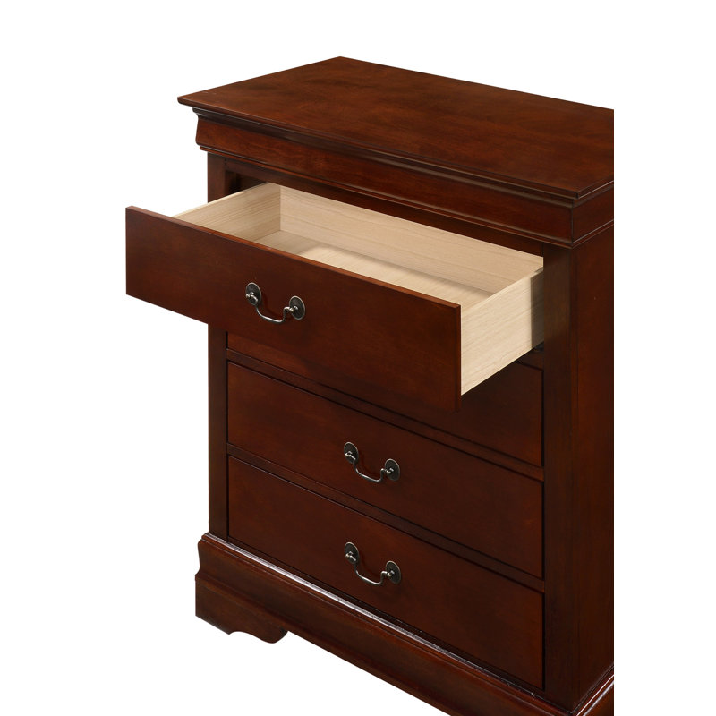 Commode 4 tiroirs, tiroirs de commode, Cerisier